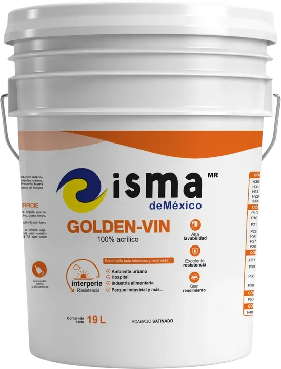 Pintura vinílica GOLDEN VIN de ISMA de México — cubeta de 19 litros